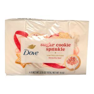 Dove Sugar Cookie Sprinkle Beauty Bar Soap 4 Pack Holiday Limited Edition Soap